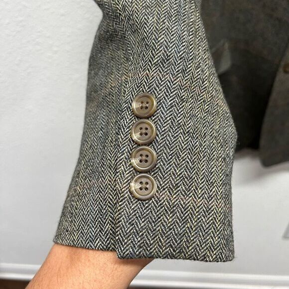 Lauren Ralph Lauren 100% Wool 2 Button Blazer Sport Coat Brown Plaid Size 44R - Picture 4 of 15